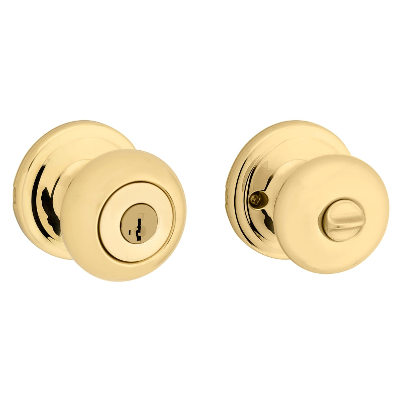 Kwikset Signature Series 740J3SMTCP Keyed Entry Knob, Metal, Polished Brass