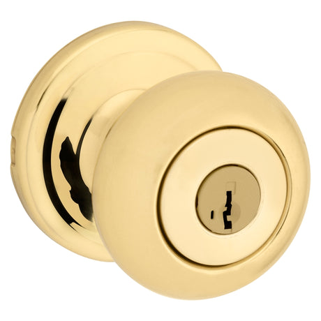 Kwikset Signature Series 740J3SMTCP Keyed Entry Knob, Metal, Polished Brass