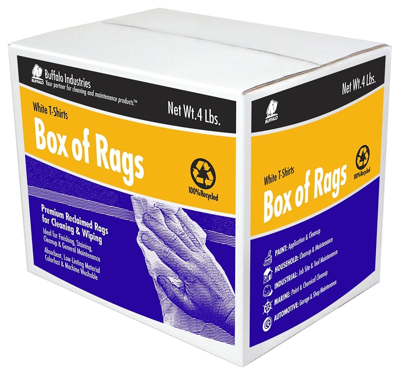 Buffalo 10520 Recycled Rag, White, 4 lb