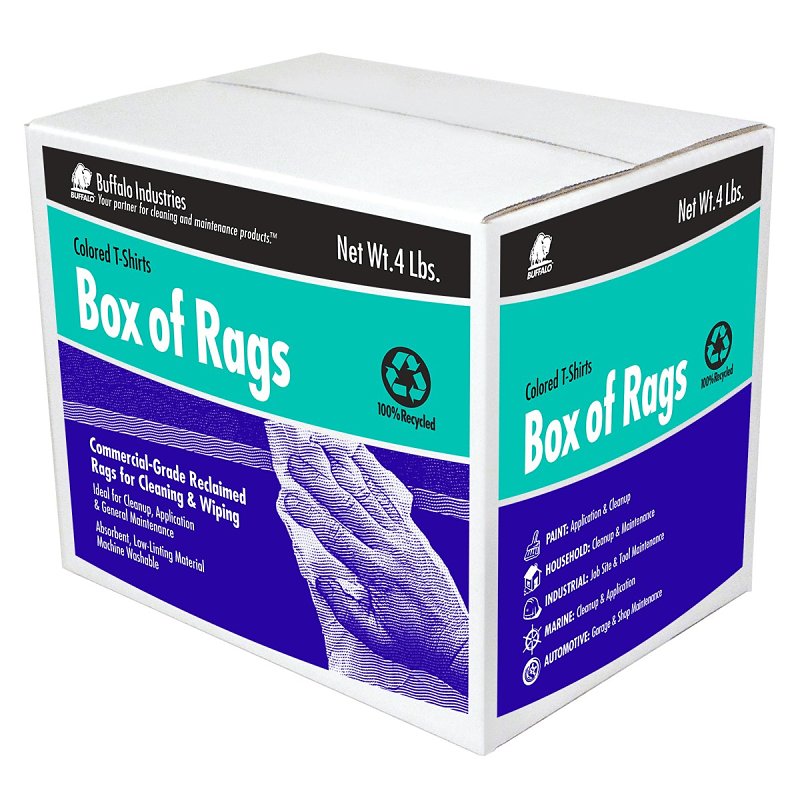 Buffalo 10080 Recycled Rag, Assorted, 4 lb