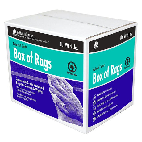 Buffalo 10080 Recycled Rag, Assorted, 4 lb