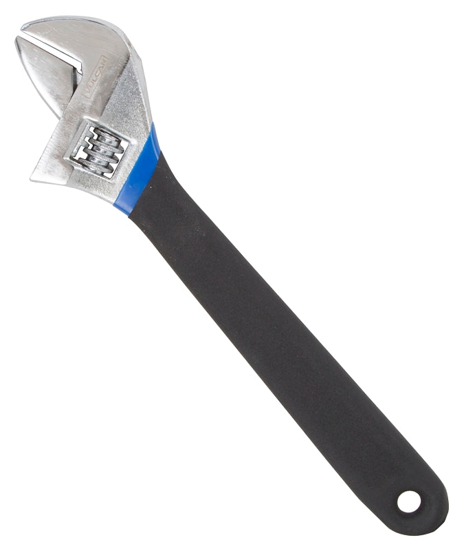 Vulcan JL149123L Adjustable Wrench, 12 in OAL, 1.04 in Jaw, Steel/Vinyl, Chrome, Non-Slip Handle