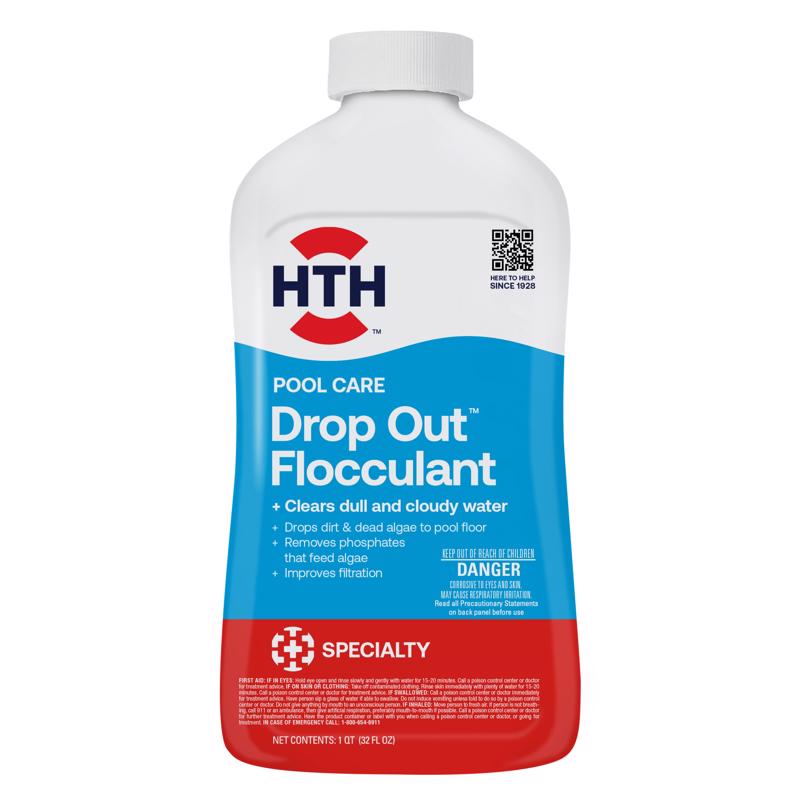 HTH Pool Care Liquid Flocculant 32 oz, Pack of 4