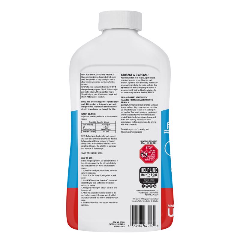 HTH Pool Care Liquid Flocculant 32 oz, Pack of 4