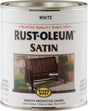 Rust-Oleum 7791502 Enamel Paint, Satin, White, 1 qt Can, 60 to 100 sq-ft/qt Coverage Area