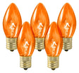 Hometown Holidays 19117 Light Bulb, 5 W, Candelabra Lamp Base, Incandescent Lamp, Transparent Orange Light, Pack of 25