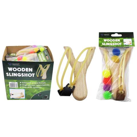 Diamond Visions Sling Shot with Silicone Balls Wood/Silicone 1 pk, Pack of 18