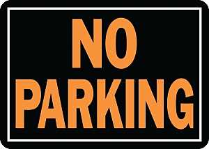 Hy-Ko Hy-Glo Series 805 Identification Sign, Rectangular, NO PARKING, Fluorescent Orange Legend, Black Background, Pack of 12