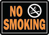 Hy-Ko Hy-Glo Series 811 Identification Sign, Rectangular, NO SMOKING, Fluorescent Orange Legend, Black Background, Pack of 12