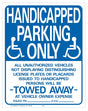 Hy-Ko 703 Parking Sign, Rectangular, Blue/White Legend, Blue/White Background, Plastic, 15 in W x 19 in H Dimensions, Pack of 10