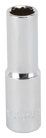 Vulcan MT6528974 Drive Socket, 13 mm Socket, 1/2 in Drive, 12-Point, Chrome Vanadium Steel, Chrome