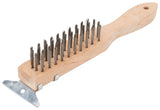 ProSource WB01411S Wire Brush with Scraper, 2-7/8 in L Trim, Metallic Bristle, 1 in W Brush, 11-1/2 in OAL