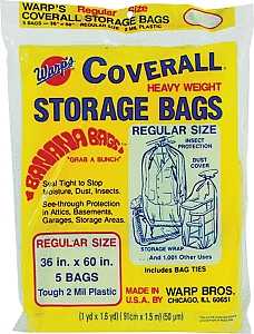 Warp's Banana Bags CB-36 Storage Bag, R, Plastic, Yellow, 36 in L, 60 in W, 2 mil Thick