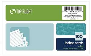 Top Flight 4630712 Index Card, 3 in L, 5 in W, White, Pack of 12