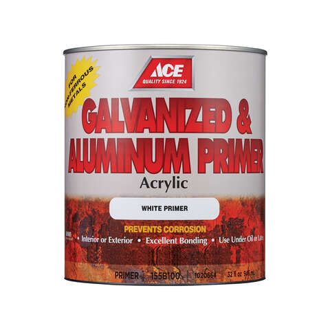 Ace White Acrylic Galvanized & Aluminum Primer 1 qt, Pack of 4