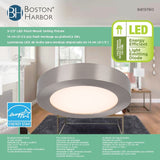 Boston Harbor CL040A BN Ceiling Light Fixture, 0.08 A, 120 V, 10 W, LED Lamp, 550 Lumens, 3000 K Color Temp