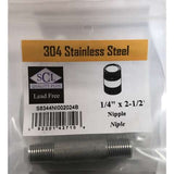 Smith-Cooper 1/4 in. MPT Stainless Steel 2-1/2 in. L Nipple
