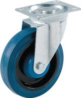 Shepherd Hardware 9260 Swivel Caster, 4 in Dia Wheel, 1 in W Wheel, Rubber Wheel, Blue, 265 lb