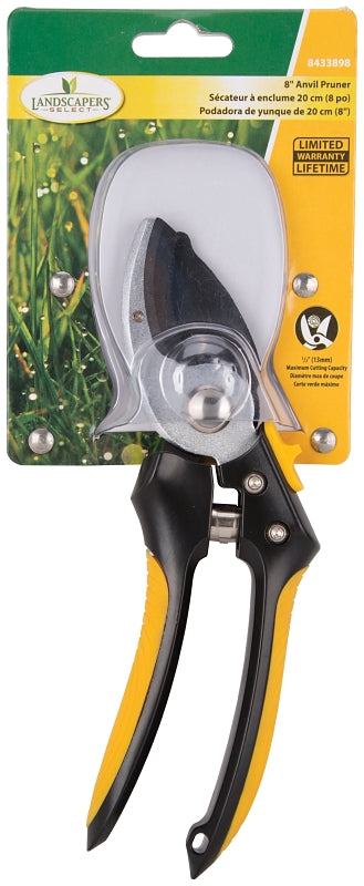 Landscapers Select GP1409 Pruning Shear, 1/2 in Cutting Capacity, Steel Blade, Aluminum Handle, Cushion-Grip Handle