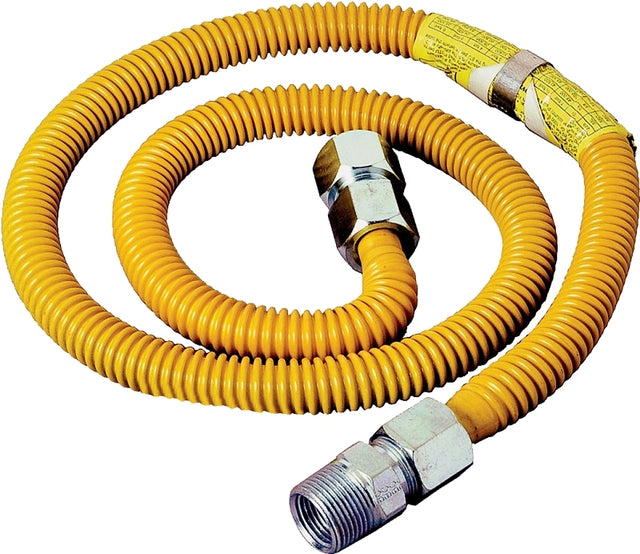 BrassCraft ProCoat Series CSSC21-48 Gas Connector, 48 in L, 3/4 x 3/4 in, Stainless Steel