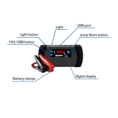 DieHard Automatic 12 V 1000 amps Battery Jump Starter, Pack of 2