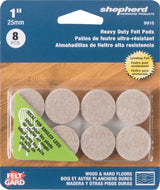 Shepherd Hardware 9915 Furniture Pad, Felt Cloth, Beige, 1 in Dia, 3/8 in Thick, Round, Pack of 6