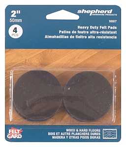 Shepherd Hardware 9867 Protective Pad, Felt, Brown, 2 in Dia