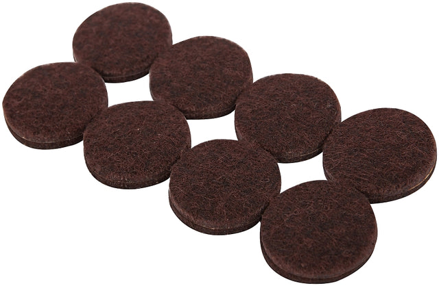 Shepherd Hardware 9862 Furniture Pad, Felt, Brown, 1 in Dia, 5 mm Thick, Round, 16/PK