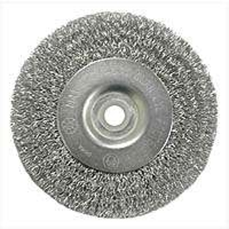 Weiler 36401 Wire Wheel Brush, 3 in Dia, 1/2 to 3/8 in Arbor/Shank, Steel Bristle