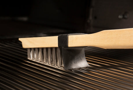 Broil King 65229 Heavy-Duty Grill Brush, Stainless Steel Bristle, Wood Handle, 20 in L
