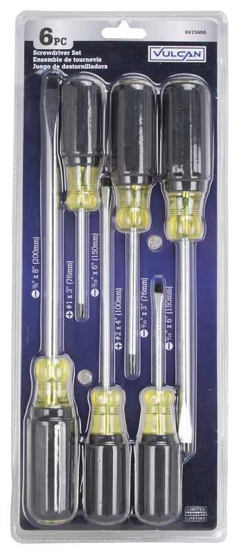 Vulcan SD-SET-PVC Screwdriver, 6-Piece, Yellow (Handle)