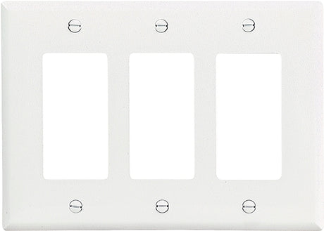 WALL PLATE 3 GANG DECR MID WHT