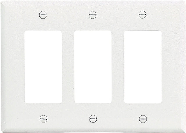 WALL PLATE 3 GANG DECR MID WHT