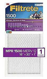 FILTER AIR 1500MPR 16X30X1IN, Pack of 4