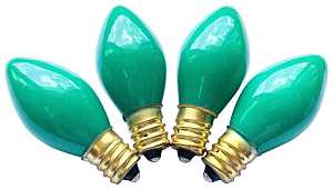 Hometown Holidays 16295 Replacement Bulb, 5 W, Candelabra Lamp Base, Incandescent Lamp, Ceramic Green Light