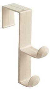 iDESIGN 16101 Door Hook, Door Mounting, 3 in L x 1 in W x 4-1/2 in H Dimensions, White, 2-Hook, Plastic