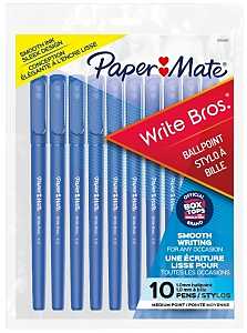 Paper Mate 93134 Stick Pen, Classic, Medium Point Tip, Blue Ink