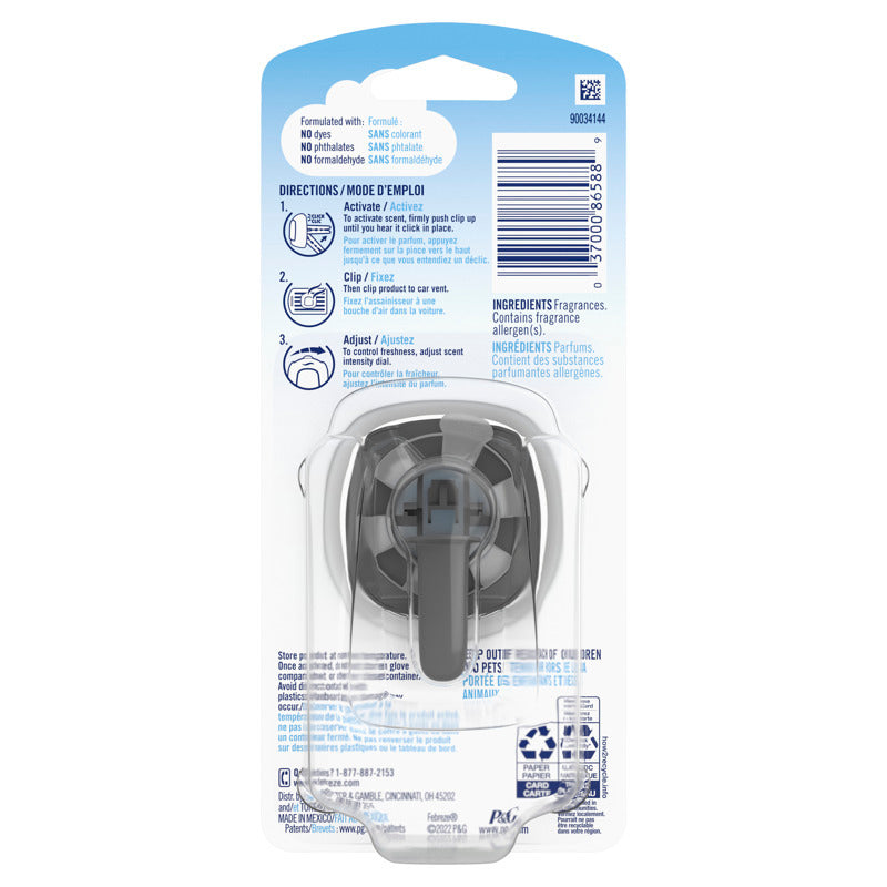 Febreze Car Linen and Sky Scent Car Air Freshener 0.06 oz Liquid, Pack of 8