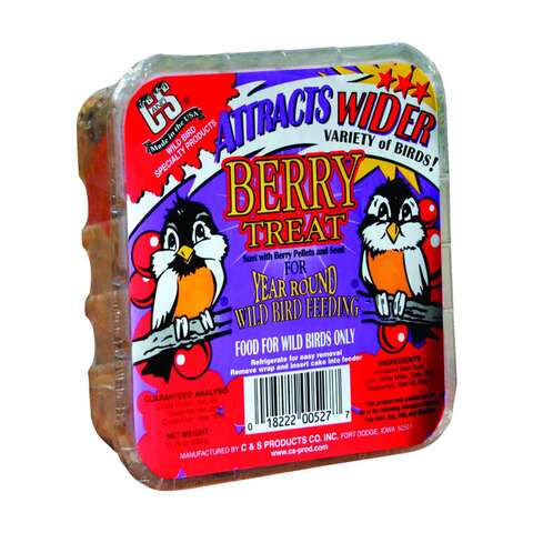 C&S Products Berry Treat Assorted Species Beef Suet Wild Bird Food 11.75 oz, Pack of 12