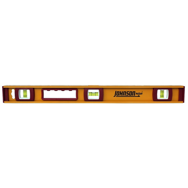 Johnson 1233-2400 I-Beam Level, 24 in L, 3-Vial, Non-Magnetic, Aluminum
