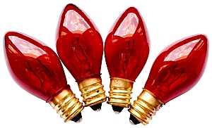 Hometown Holidays 19152 Replacement Bulb, 5 W, Candelabra Lamp Base, Incandescent Lamp, Transparent Red Light