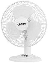 PowerZone FT-40 Oscillating Table Fan, 120 V, 16 in Dia Blade, 3-Blade, 3-Speed, 72 in L Cord, White