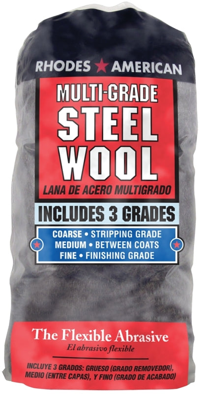 Homax 1021114 Steel Wool, #0, #000, #3 Grit, Extra Fine, Fine, Medium