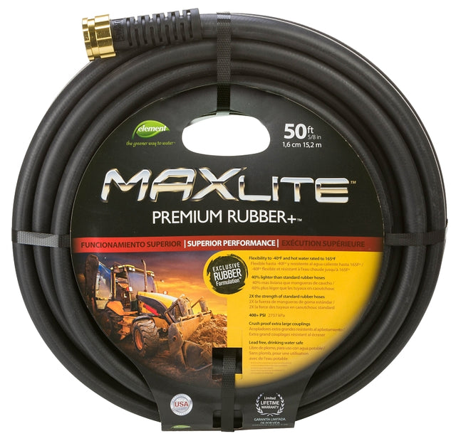 Swan SGC58050 Garden Hose, 50 ft L, Rubber, Black