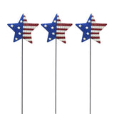 Alpine USA Star Red, White, Blue Metal 24 in. H Outdoor Garden Stake, Pack of 18