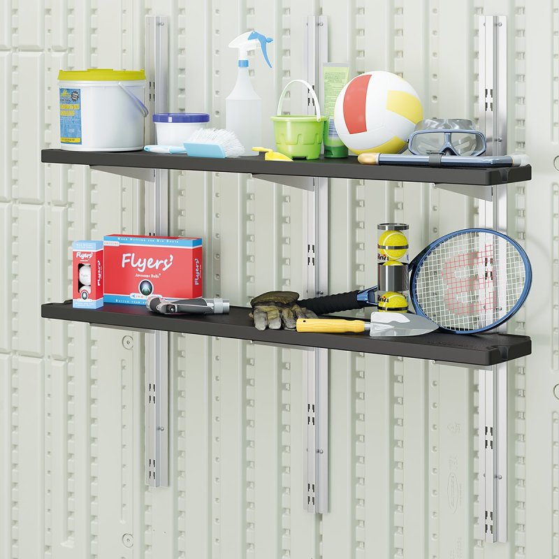 Suncast BMSASHELFK1 Storage Shelf Kit, Resin, Black