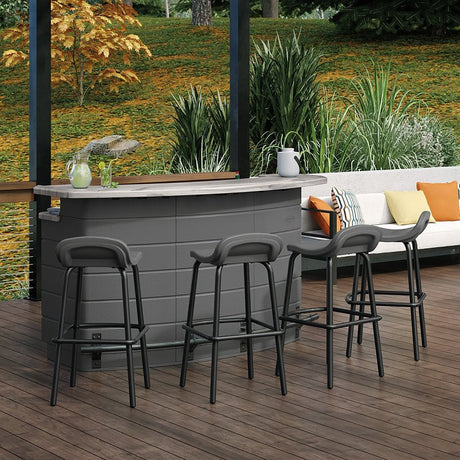 Suncast Backyard Oasis BMEB2000 Entertaining Bar, 150 lb Seating, Plastic Table