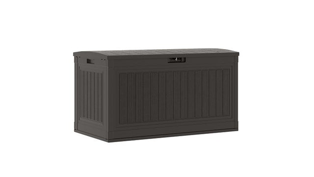 Suncast BMDB1080 Large Deck Box, 44 in W, 24 in D, 24-1/4 in H, Resin, Iron Ore