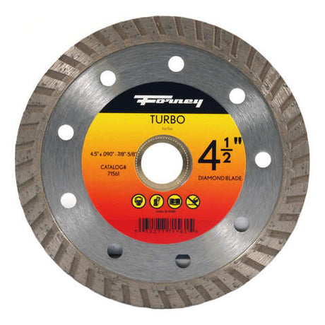 Forney Turbo 4-1/2 in. D X 7/8 in. Diamond Continuous Rim Circular Saw Blade 1 teeth 1 pc