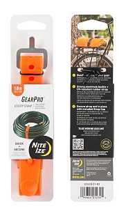 Nite Ize GearPro USS18-31-R3 Utility Strap, 0.92 in W, 18 in L, 70 lb Working Load, Aluminum/Rubber, Bright Orange